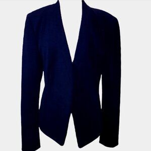 Classiques Entier Open Blazer Jacket Pockets Sz 4 Black #56B